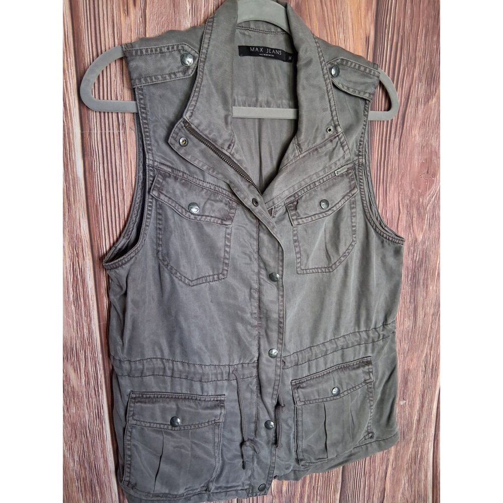 Max jeans gray utility cargo vest size medium gorpcore streetwear